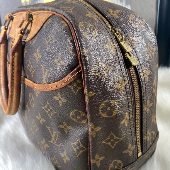Authentic Louis Vuitton LV Hand Bag Deauville Browns Monogram - Picture 4 of 13